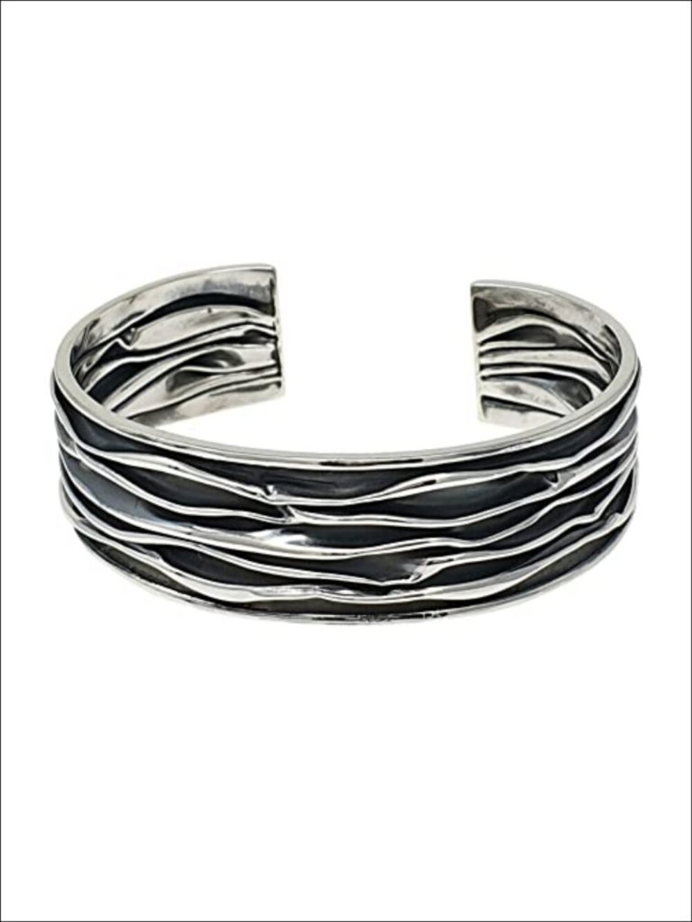 Chunky 925 Sterling Silver Cuff Bangle Bracelet Statement Women